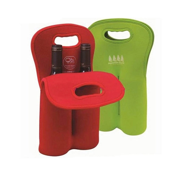 2 Bottles Pack Neoprene Wine Gift Tote Bag