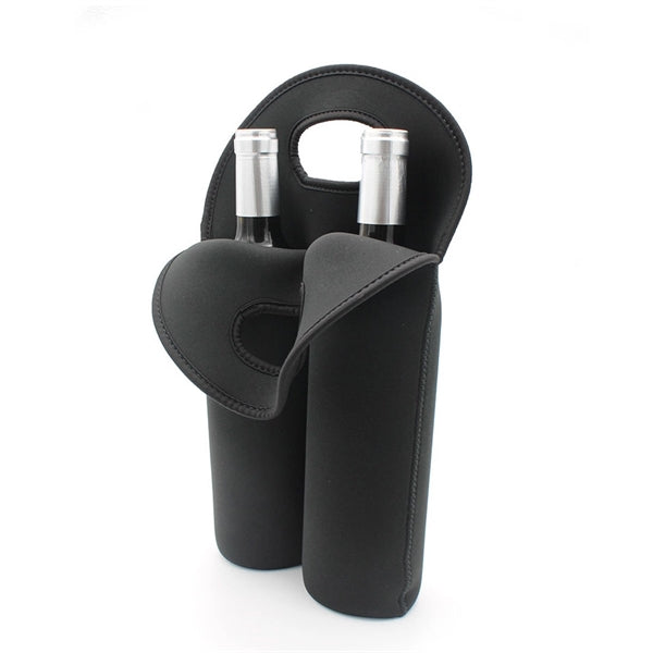 2 Bottles Pack Neoprene Wine Gift Tote Bag