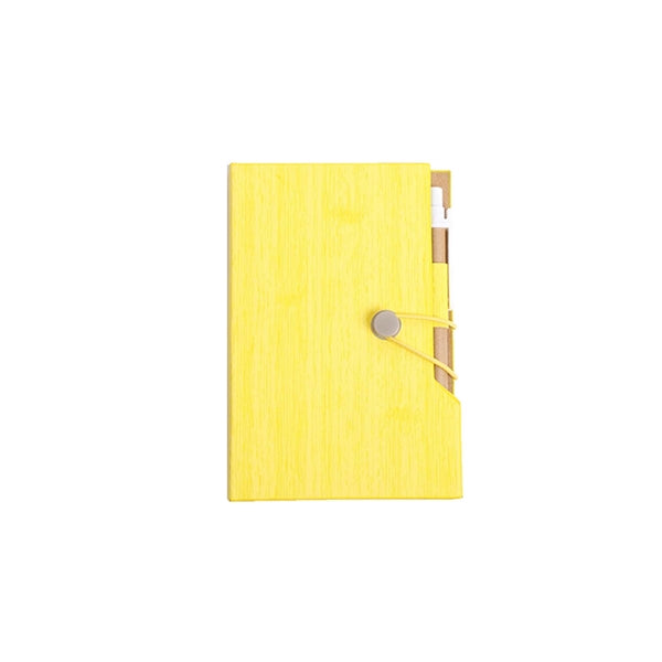 Hardcover Woodgrain Notebook & Sticky Notes Customizable