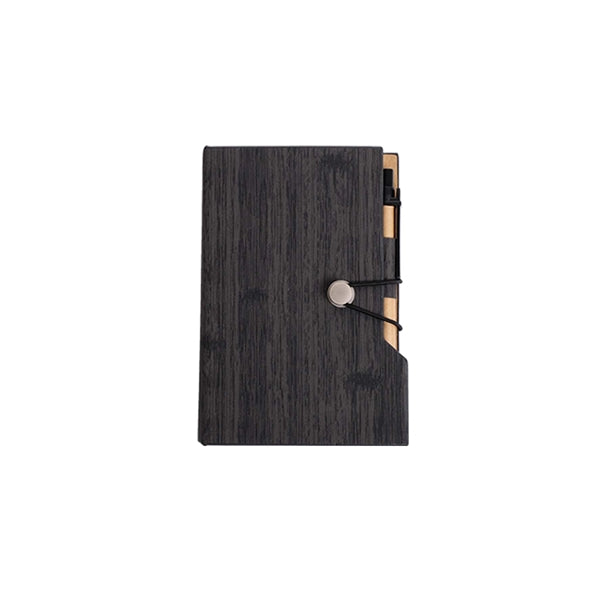 Hardcover Woodgrain Notebook & Sticky Notes Customizable