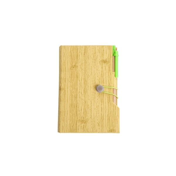 Hardcover Woodgrain Notebook & Sticky Notes Customizable