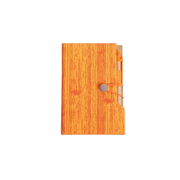 Hardcover Woodgrain Notebook & Sticky Notes Customizable