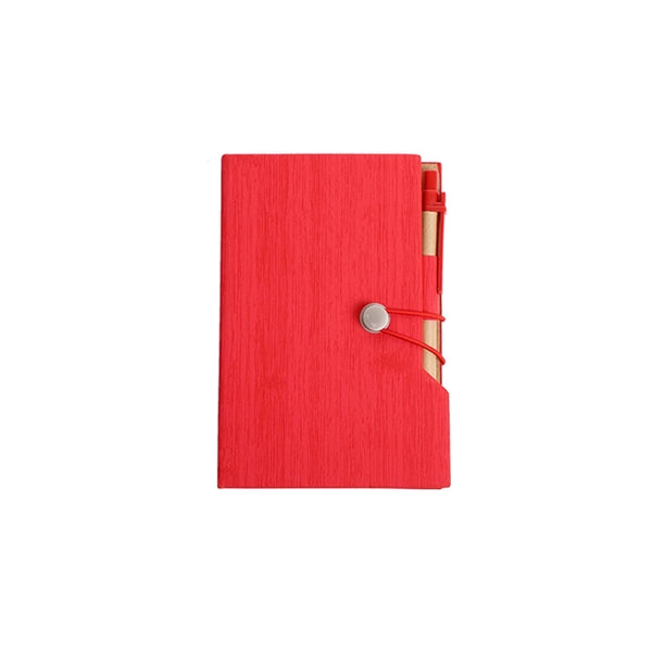 Hardcover Woodgrain Notebook & Sticky Notes Customizable