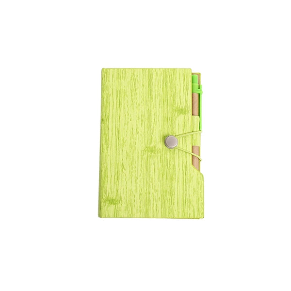 Hardcover Woodgrain Notebook & Sticky Notes Customizable