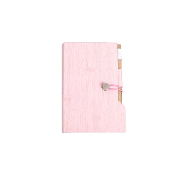 Hardcover Woodgrain Notebook & Sticky Notes Customizable