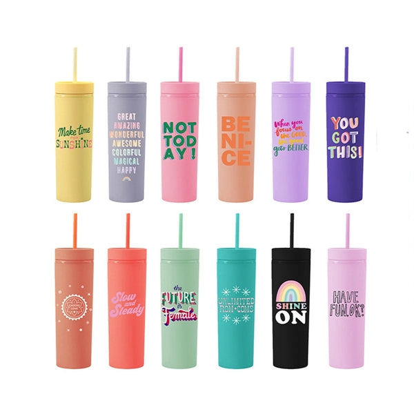 16 Oz Water Bottle With Straw