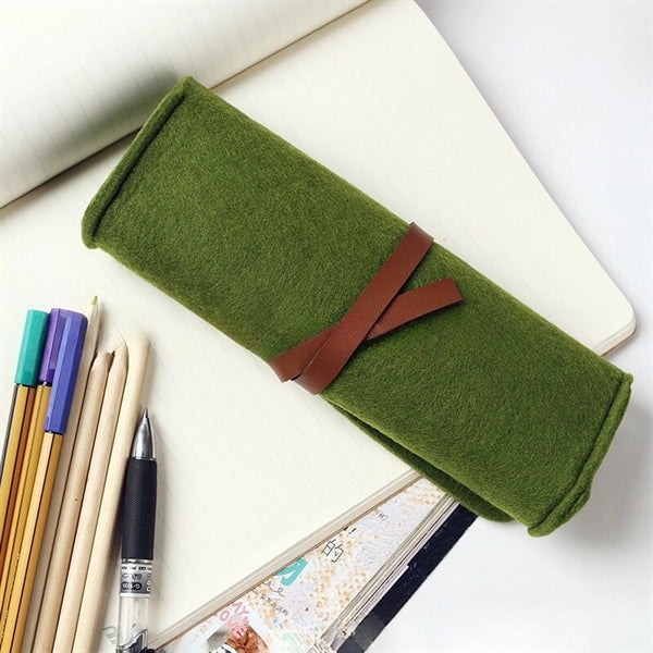Pen Roller Pencil Case Roll Wrap Holder Bag Pouch