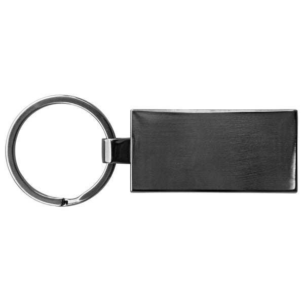 Grafton Gunmetal & Wood Rectangular Key Chain