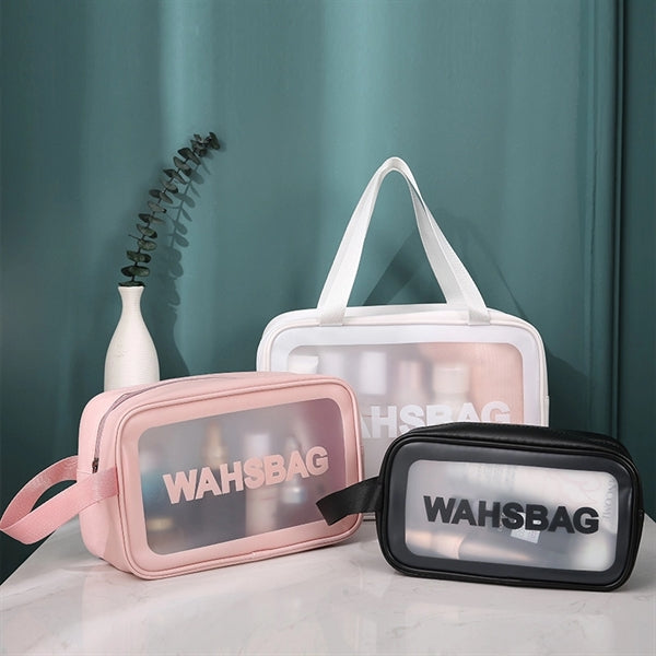 Pu Transparent Three-piece Wash Bag
