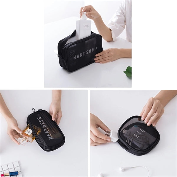Grid Wash Cosmetic Bag