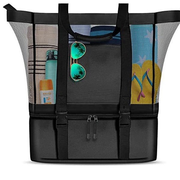 Beach Bag with Cooler Zipper
