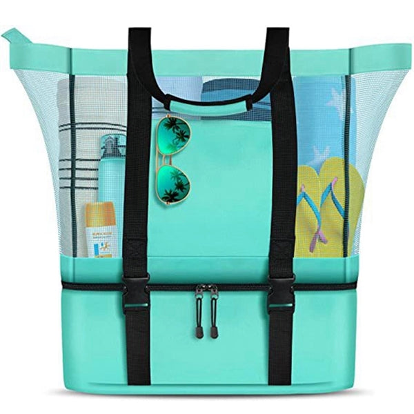 Beach Bag with Cooler Zipper