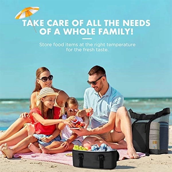 Beach Bag with Cooler Zipper