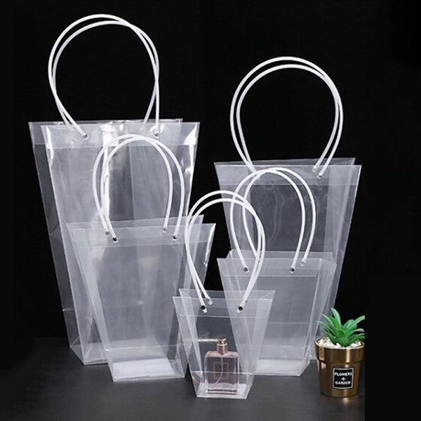 Trapezoid Clear Gift Tote with Handle