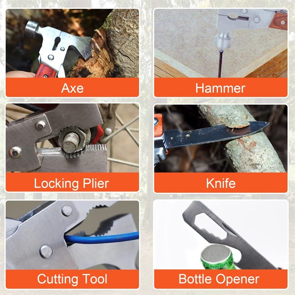 14 In 1 Multifunction Tool Portable Folding Wood Handle