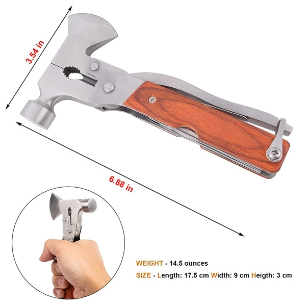 14 In 1 Multifunction Tool Portable Folding Wood Handle
