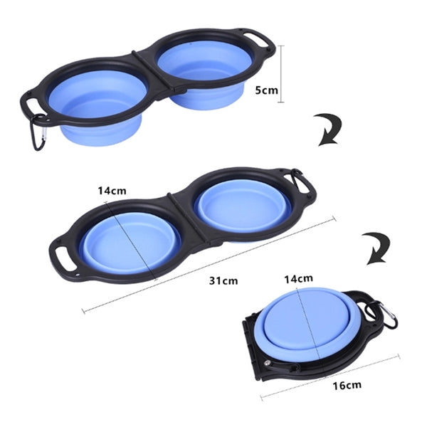 Dual Collapsible Pet Bowl