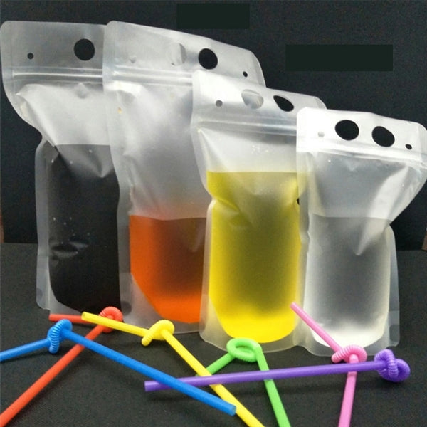 Hand-held Translucent Stand-up Plastic Pouch Bag