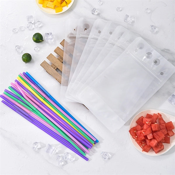 Hand-held Translucent Stand-up Plastic Pouch Bag