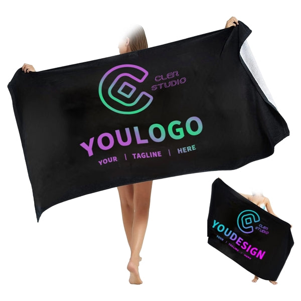 60"x30" Full Colors Custom Microfiber Beach Towel