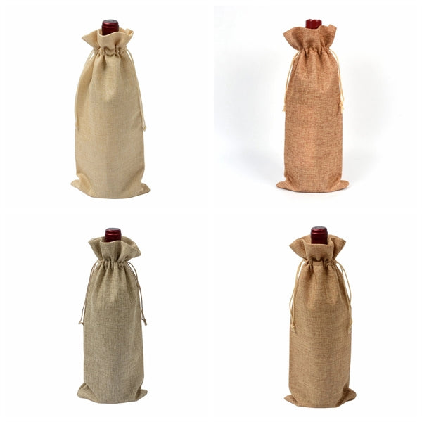 Burlap Wine Gift Bags