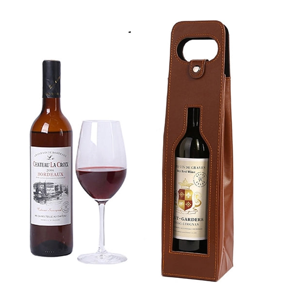 Leather Wine Bag Carrier Tote