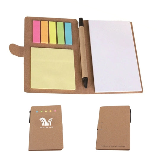 Kraft Notepad With Sticky Notes And Pen