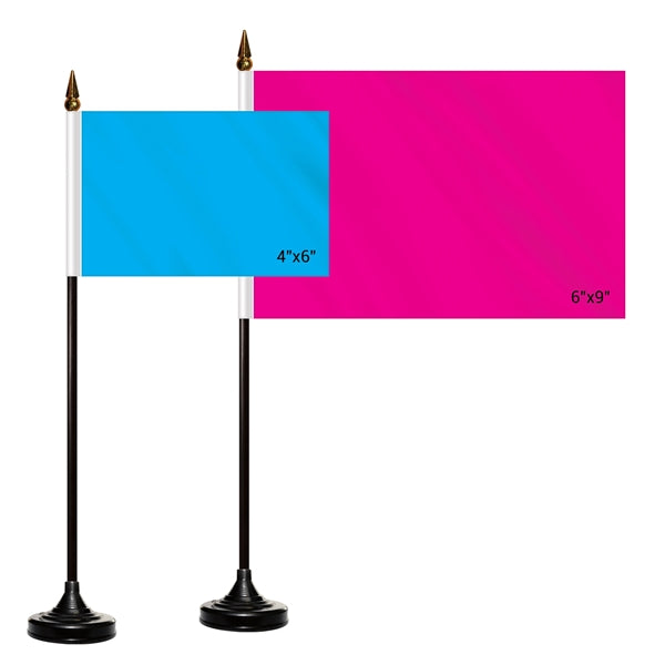 4" x 6" Double Sided Stick Flag with Black Plastic Base