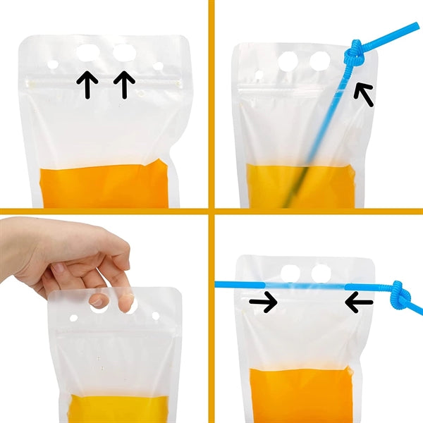 Hand-Held Drink Pouches With Straws