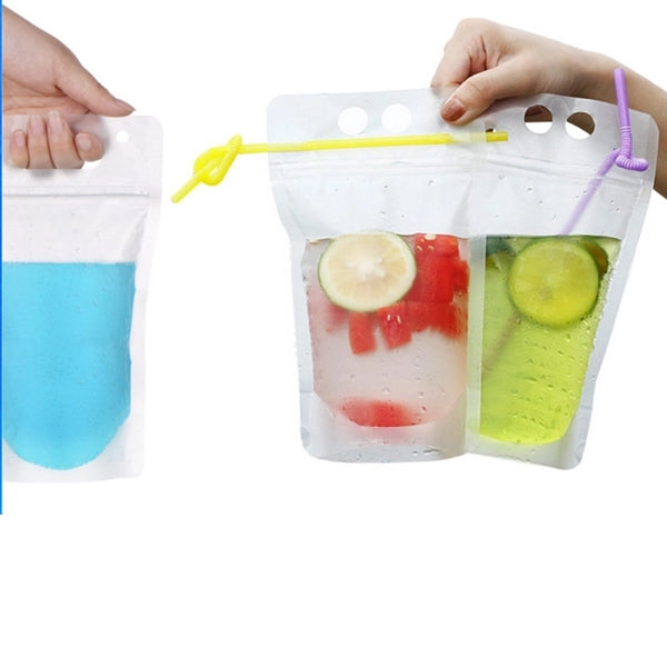 Hand-Held Drink Pouches With Straws