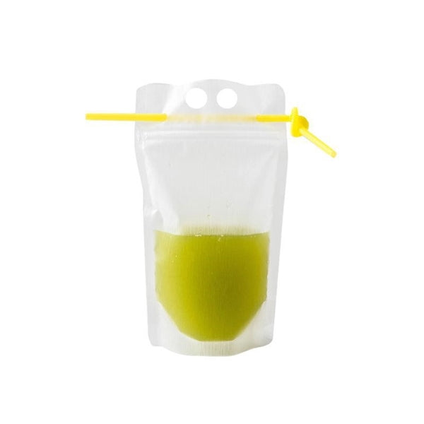 Hand-Held Drink Pouches With Straws