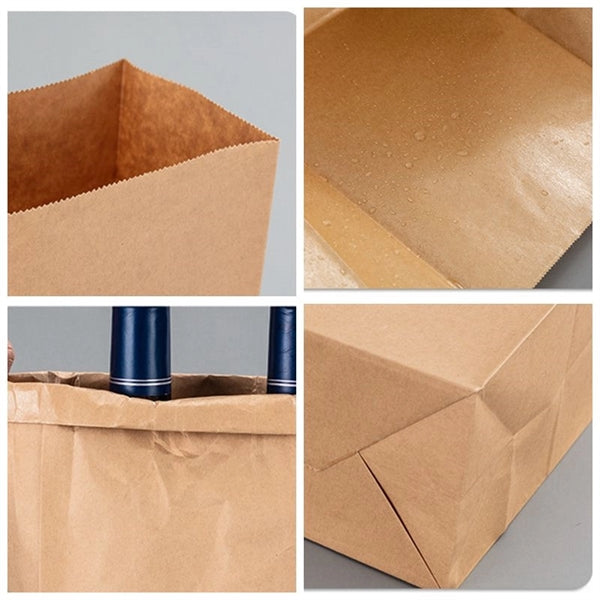 100PCS Square Disposable Kraft Paper Bags