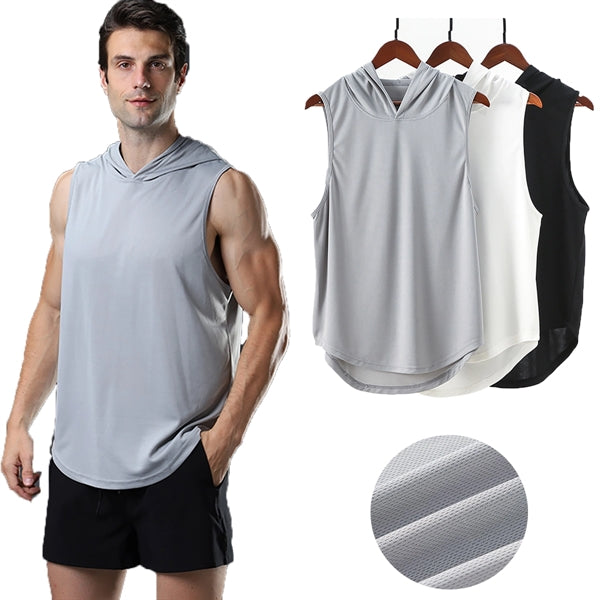 Men'S Workout Tank Top Gym Sleeveless Hoodie
