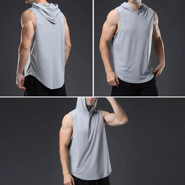 Men'S Workout Tank Top Gym Sleeveless Hoodie