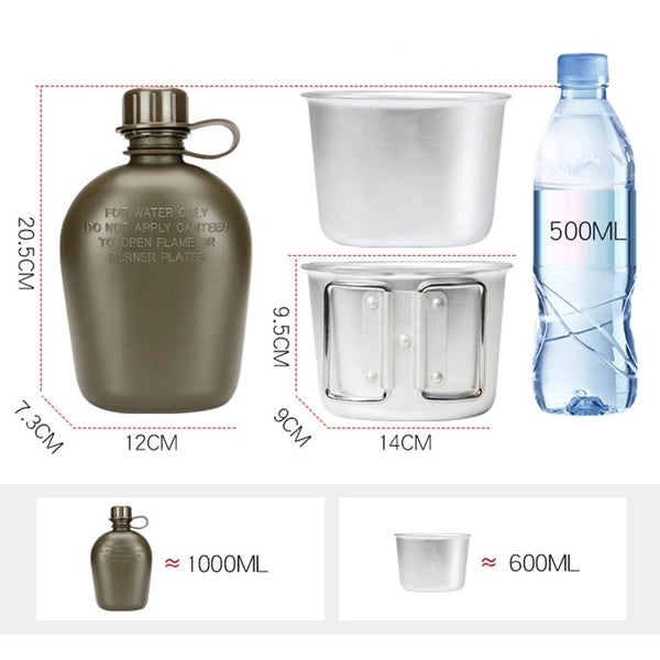 Tactical Water Bottle Milltary Aluminm Cooking Cup