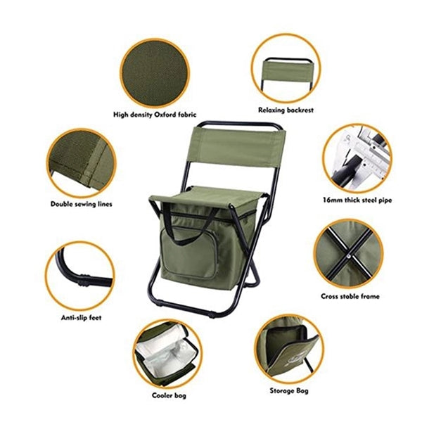 Portable Outdoor Folding Chair With Ice Pack