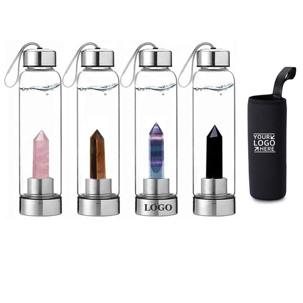 17oz Crystal Glass Water Bottle