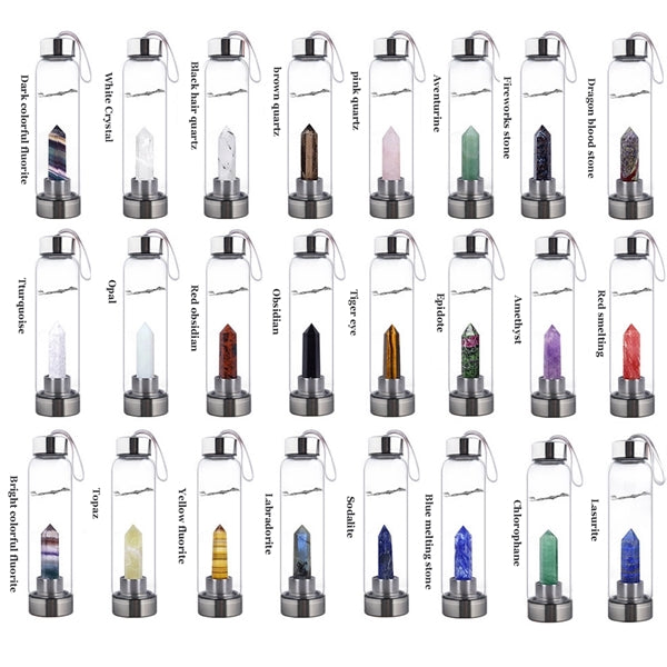 17oz Crystal Glass Water Bottle