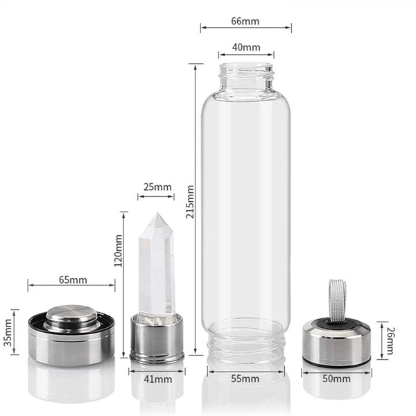 17oz Crystal Glass Water Bottle