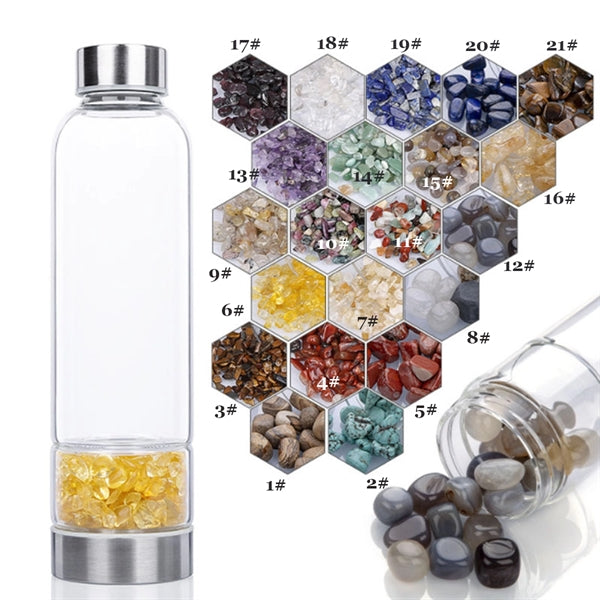 14oz Crystal Water Bottle Elixir Set