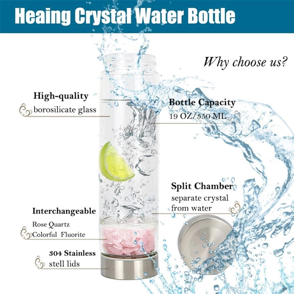 14oz Crystal Water Bottle Elixir Set