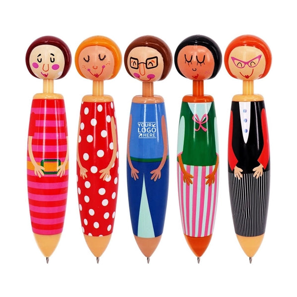 Assorted Fashion Designed Doll Ballpoint Pen Set