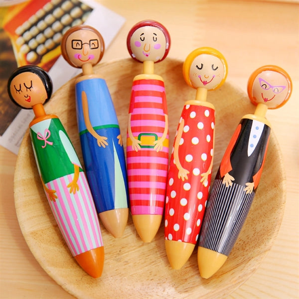 Assorted Fashion Designed Doll Ballpoint Pen Set