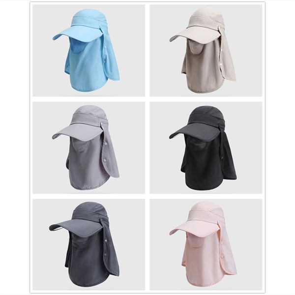 Outdoor UV Sun Protection Hat with Face Cover & Neck Flap