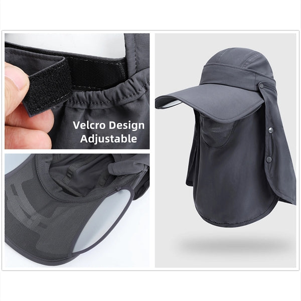 Outdoor UV Sun Protection Hat with Face Cover & Neck Flap