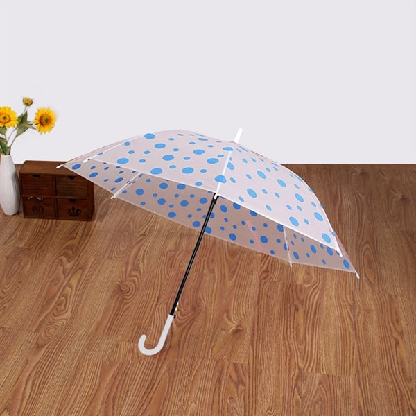 Clear Transparent Long Umbrella with Easy Grip Handle