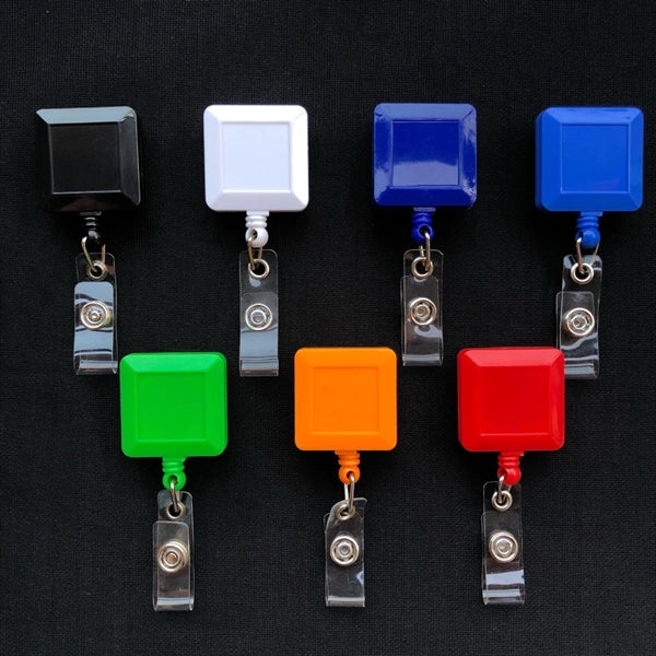 Square Badge Holder with Standard Clips