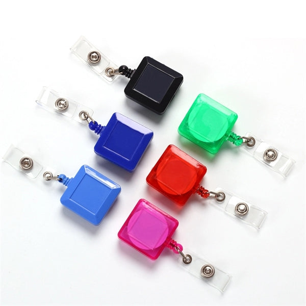 Square Badge Holder with Standard Clips