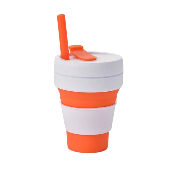 12 oz Collapsible Sport Water Bottle With Straw