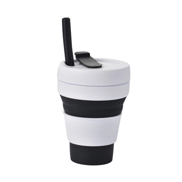 12 oz Collapsible Sport Water Bottle With Straw